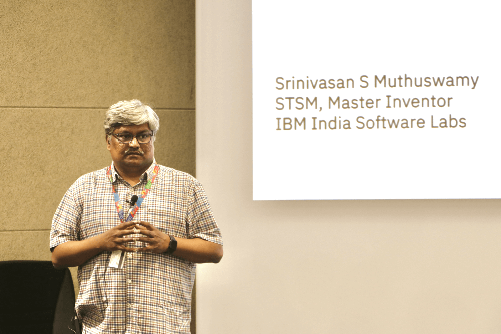 Mr. Srinivasan leading the session.