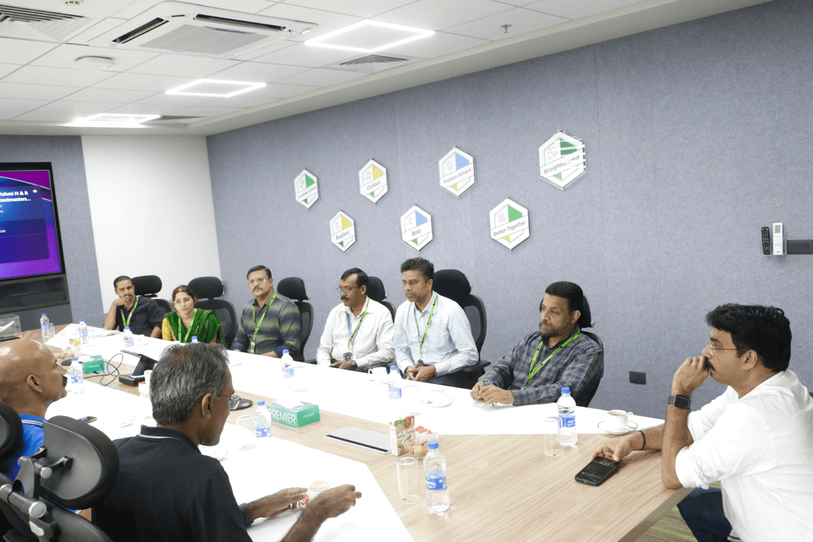 CEO Technopark, Col Sanjeev Nair (Retd.); AGM Customer Relationships, Shri Vasanth Varada; and other Technopark officials in conversation with Team H&R Block.