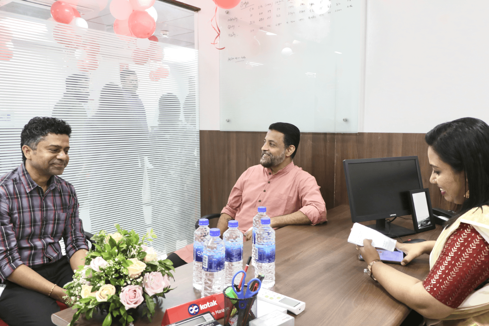 CEO Technopark, Col Sanjeev Nair (Retd.) and AGM Customer Relationships, Shri Vasanth Varada at the new Kotak Mahindra Bank branch at Technopark.