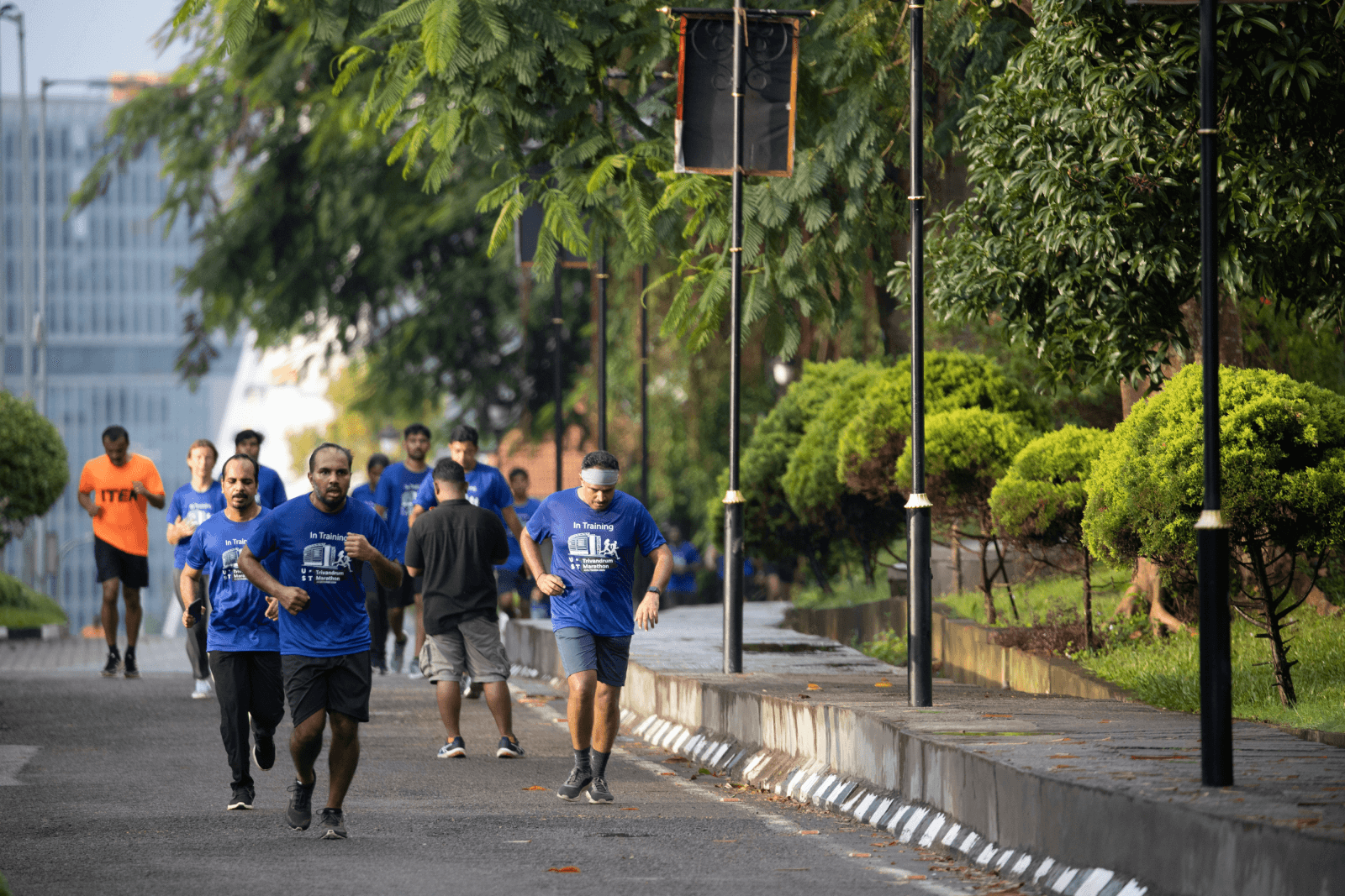 Running towards greatness - UST Global employees at the training run.