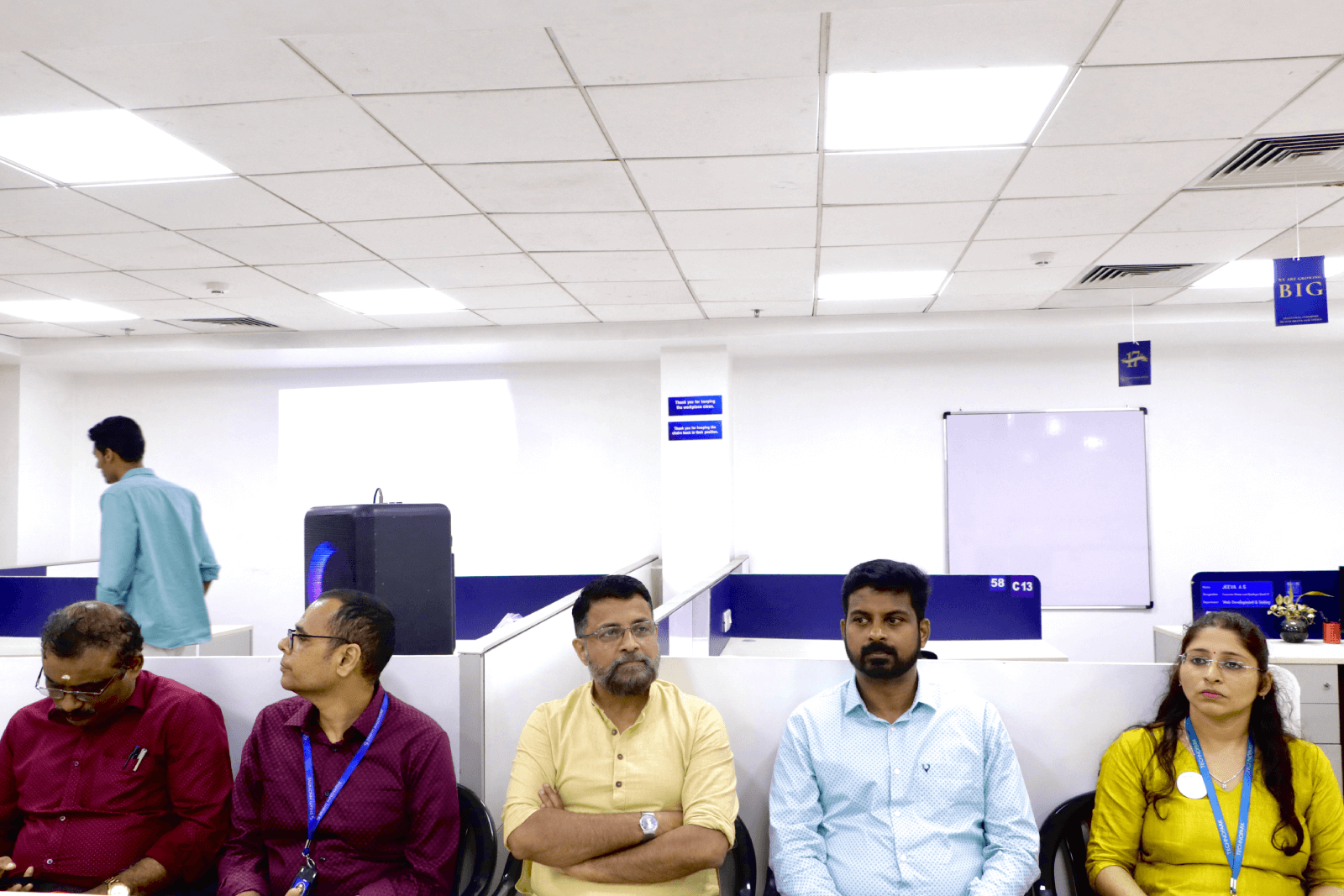 Col Sanjeev Nair (Retd), CEO, Technopark and officials from Srishti Innovative at the company's third office launch.