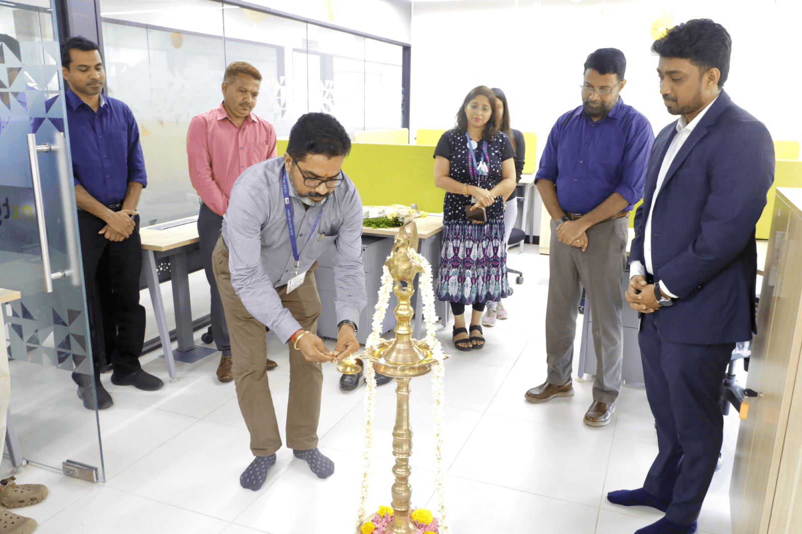 Lighting of the ceremonial lamp.