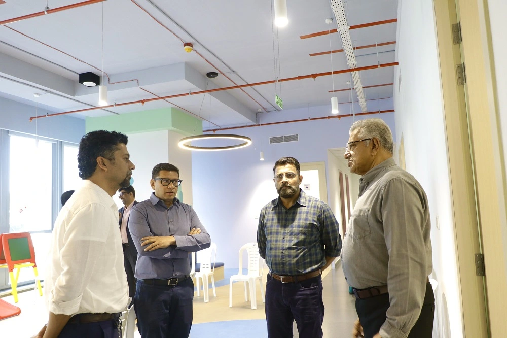 Col Sanjeev Nair (Retd), CEO, and Mr. Vasanth Varada, DGM Marketing & Customer Relationship, Technopark with Mr. P. Jacob, Chairman, and Mr. Johan Jacob P, Director, Global Public School.