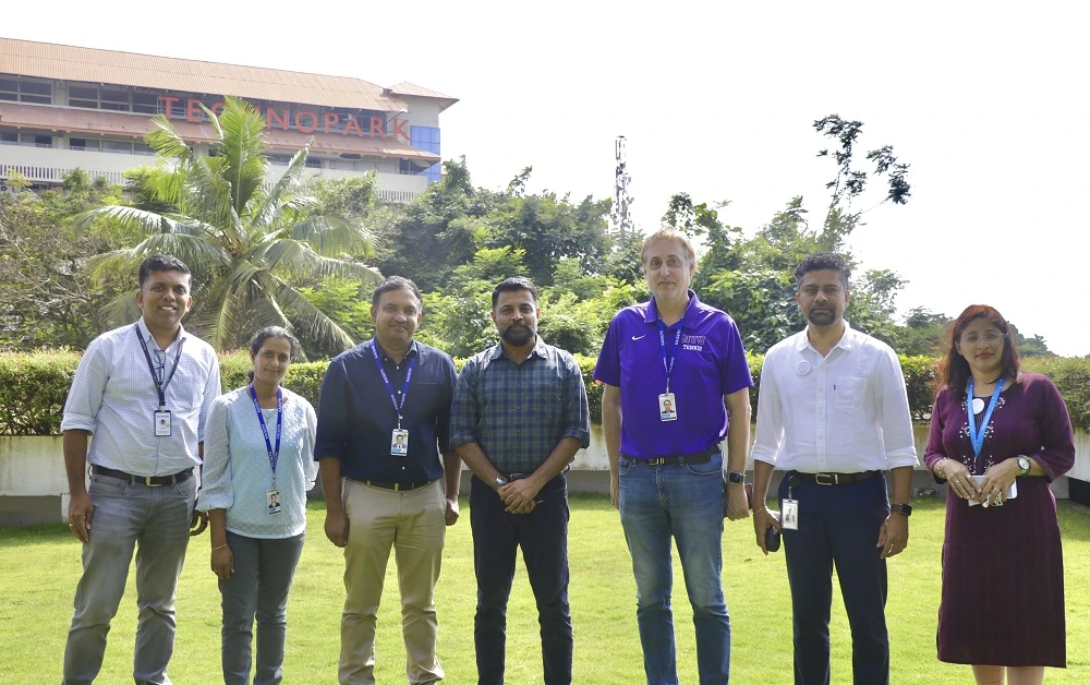 Col Sanjeev Nair (Retd), CEO Technopark and Mr. Vasanth Varada, DGM Marketing & Customer Relationship, Technopark, with officials of KaiSemi Control Systems Pvt Ltd.