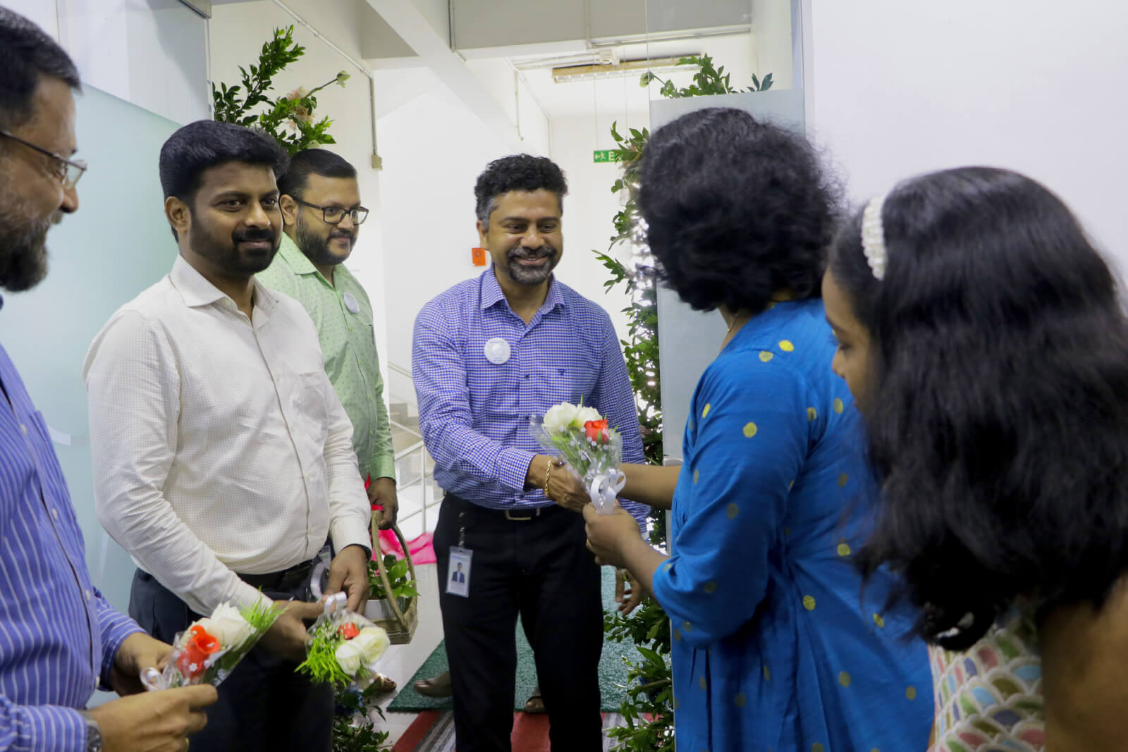 Ms. Lakshmi Das, COO, Prophaze, greeting Team Technopark at the launch.