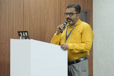 Mr. Ganesh Nayak, Director of STPI, addressing the gathering at the KaiSemi Control Systems Pvt. Ltd.. launch at Technopark.