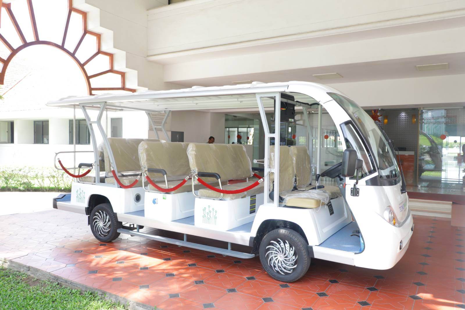 The 14-seater electric buggy introduced at Technopark Phase I.