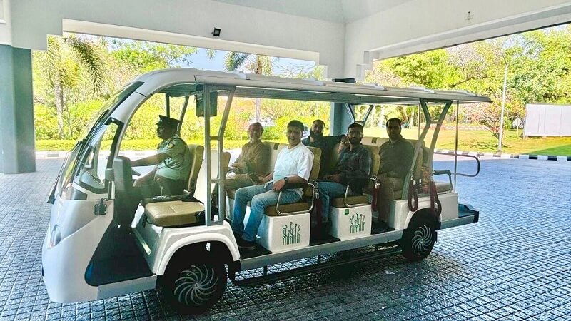 Team from the Central University of Kashmir on the EV buggy at Phase I.