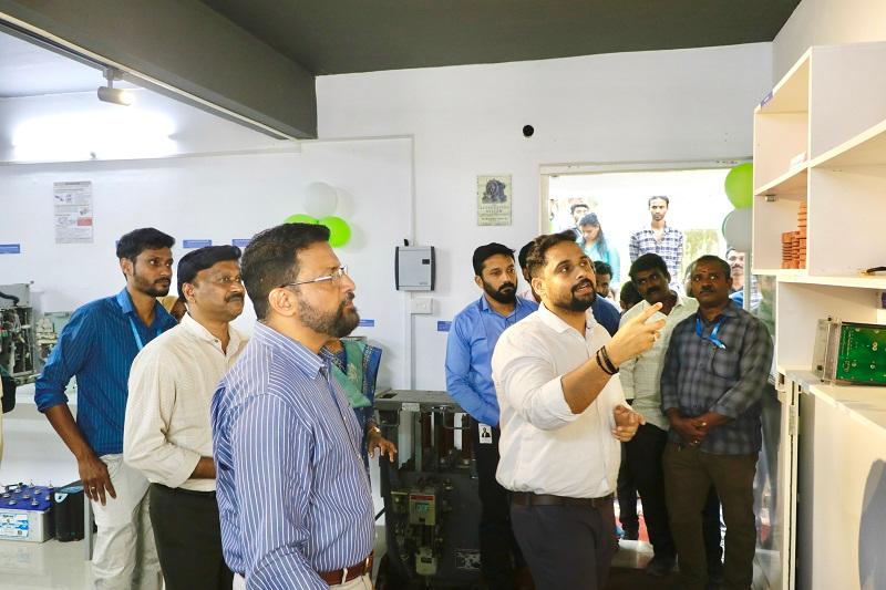 Col Sanjeev Nair (Retd) seen here with Mr. Madhavan Praveen. Mr. Anfal detailing the lab's processes.