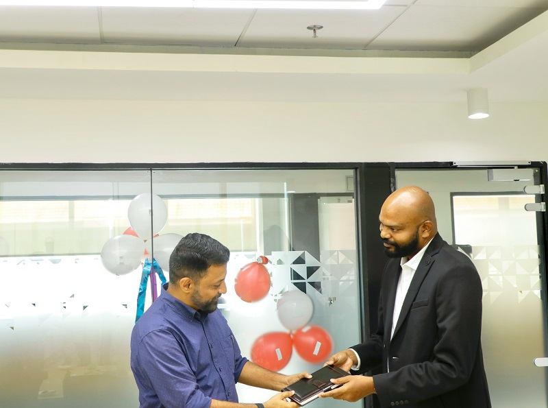 Mr. Padmanabhan P.K. presenting a memento to CEO Technopark.