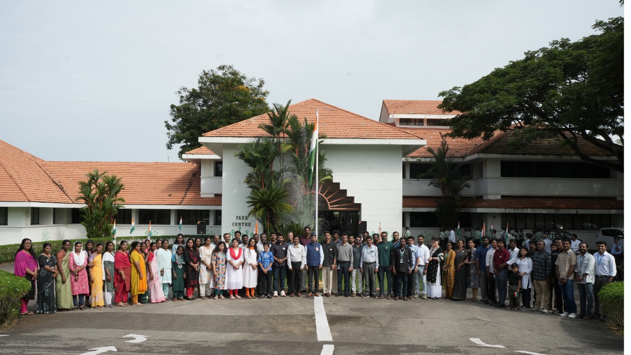 CEO Technopark with Park Centre officials, and other support staff at the Independence Day celebrations at Phase I.