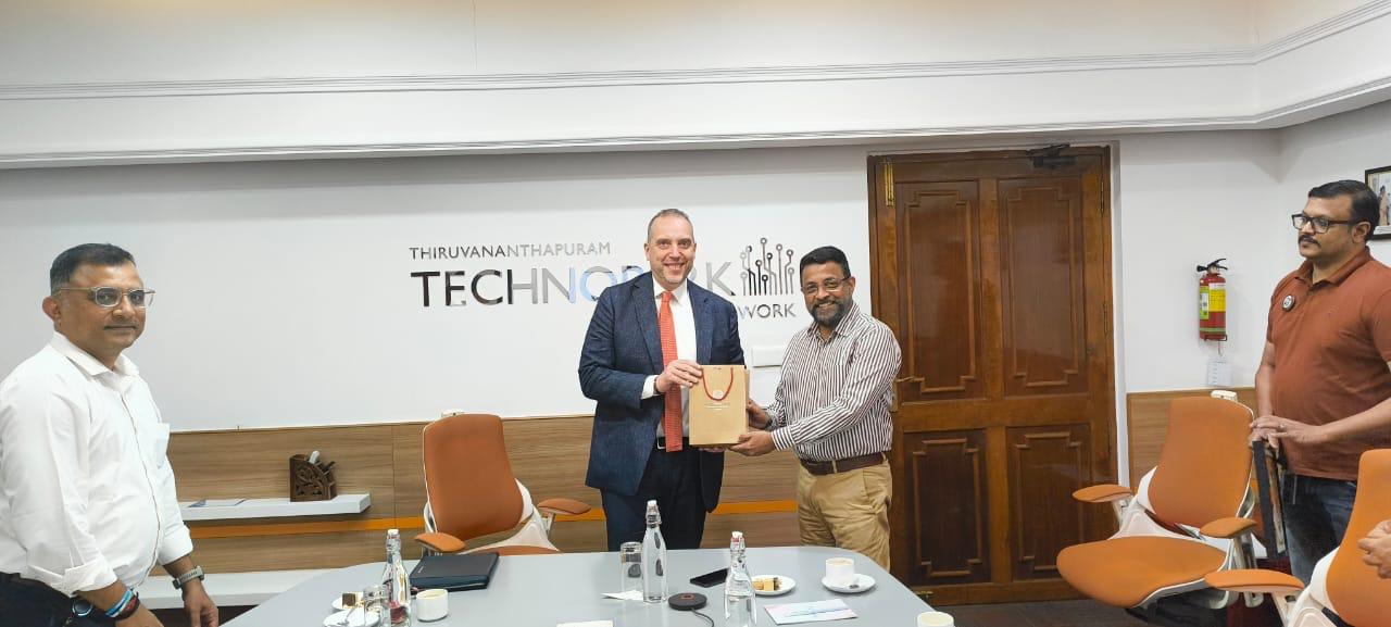 Consul General of Italy in Mumbai, Mr. Walter Ferrara, visits Technopark during his Trivandrum visit on 22nd December
